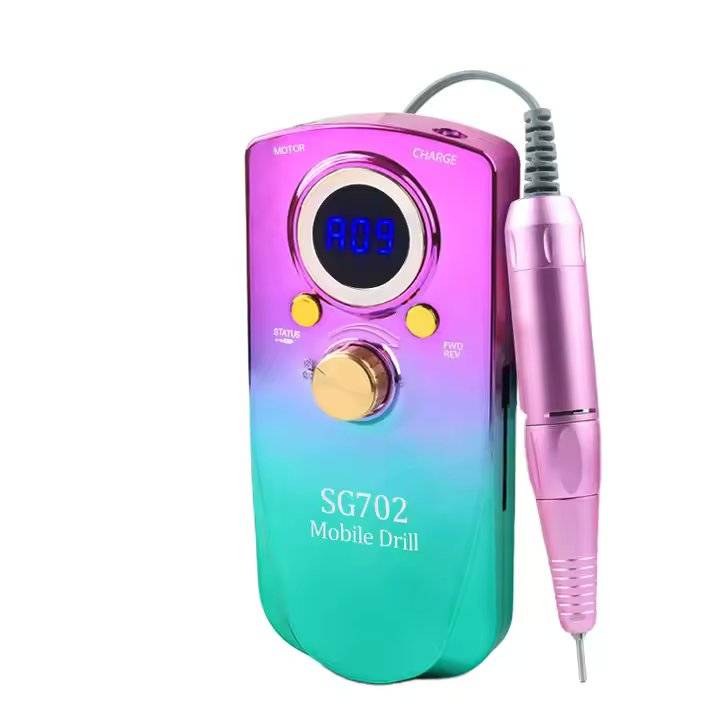 ماكينة حفر أظافر كهربائية لاسلكية محمولة بمقبض ملفات إلكترونية قابلة لإعادة الشحن بسرعة 35000 دورة في الدقيقة