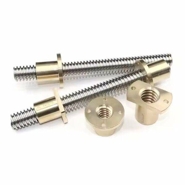 ⁦برغي رصاصي شبه منحرف عالي الدقة C5 C7 45# من الفولاذ Tr22*5 مع صمولة نحاسية لأدوات الآلات CNC⁩ - الصورة ⁦3⁩
