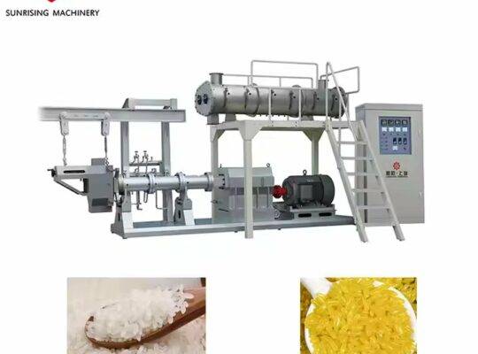 آلة تصنيع الأرز الصناعي المدعم ببراغي مزدوجة FRK Extruder خط معالجة صنع الأرز الغذائي