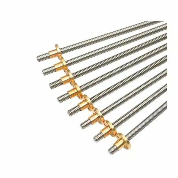 ⁦برغي رصاصي شبه منحرف عالي الدقة C5 C7 45# من الفولاذ Tr22*5 مع صمولة نحاسية لأدوات الآلات CNC⁩ - الصورة ⁦4⁩
