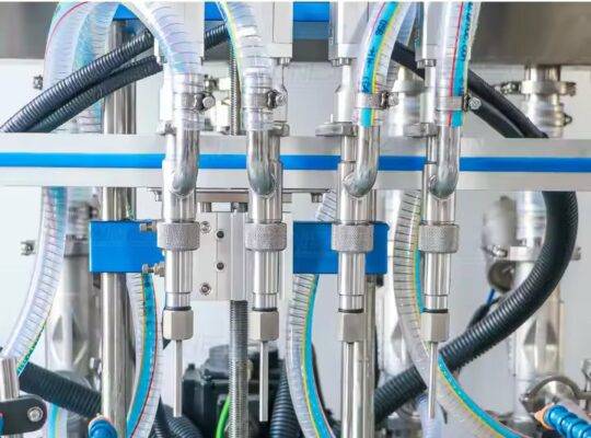 ماكينة تعبئة مستحضرات التجميل أوتوماتيكية بأربعة رؤوس مع مضخة تغذية