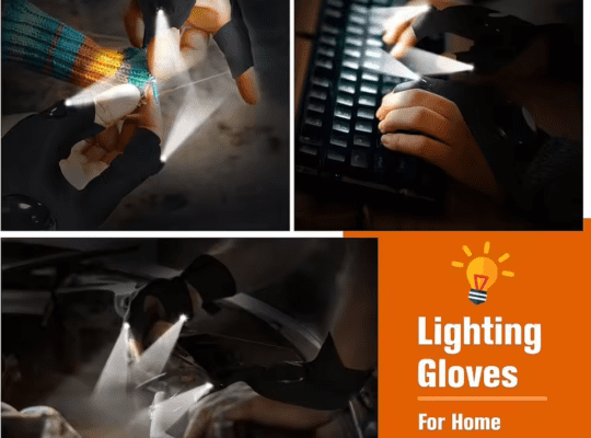 قفاز LED نصف اصبع للرجال والنساء في الهواء الطلق