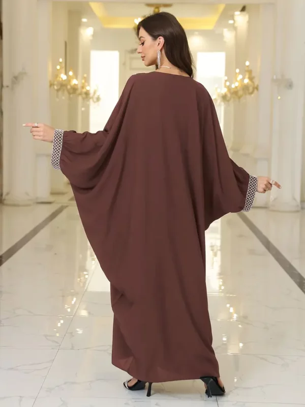 ⁦فستان كافتن طويل أنيق من EDOLYNSA - مزين⁩ - الصورة ⁦4⁩
