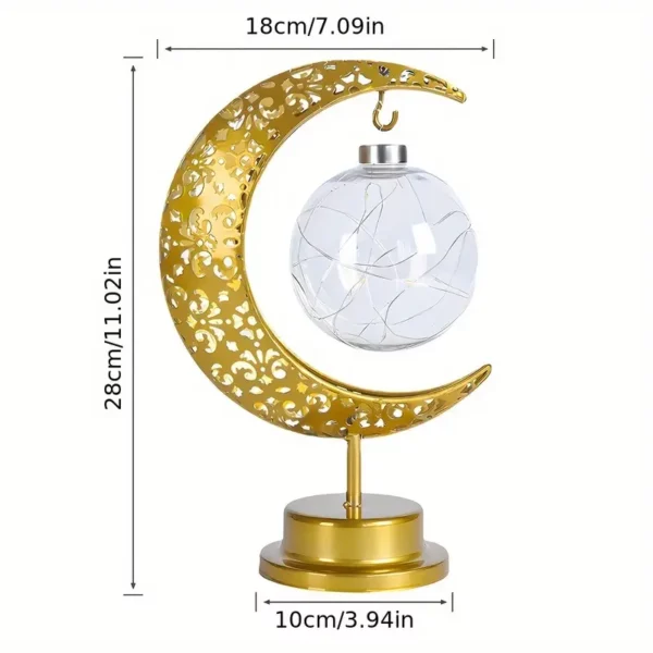 ⁦فانوس رمضان مبارك أنيق - معدن وبلاستيك مصقول⁩ - الصورة ⁦3⁩