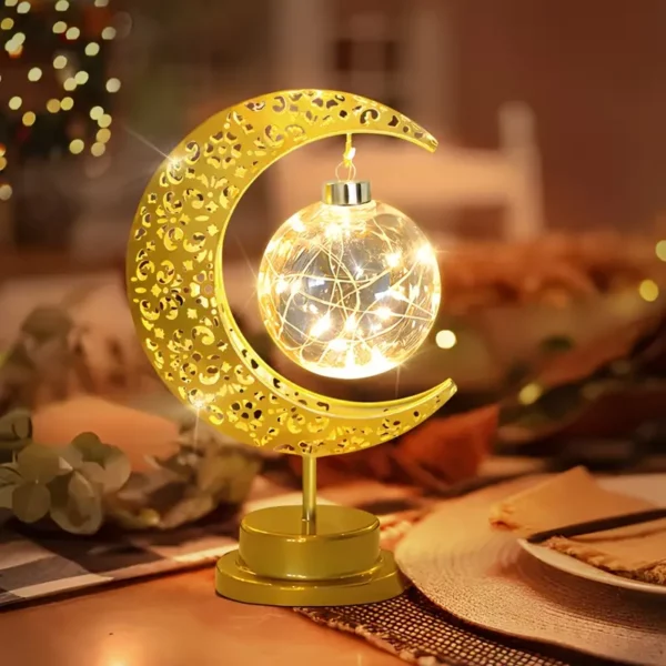 ⁦فانوس رمضان مبارك أنيق - معدن وبلاستيك مصقول⁩ - الصورة ⁦4⁩