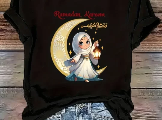 قميص بناتي برسمة رمضان كريم