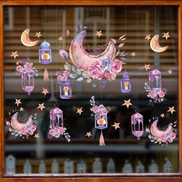 ⁦ملصق جداري رمضان كريم 1 قطعة مع نمط نجمة⁩ - الصورة ⁦4⁩