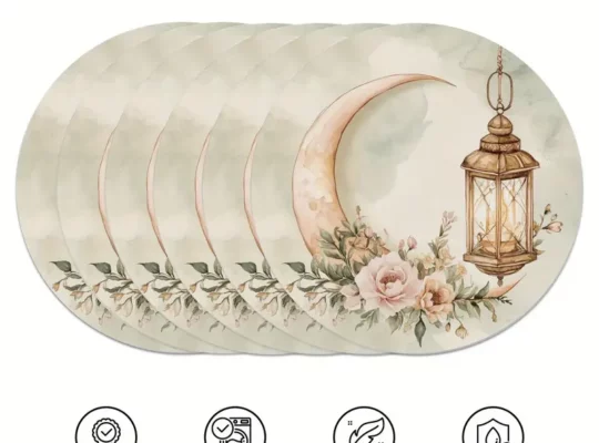 6 قطع، مفرش دائري رمضان، مفرش دائري ضوء القمر