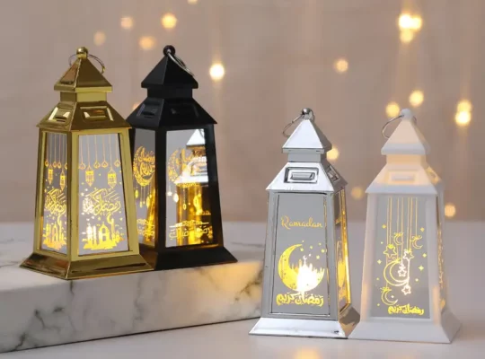 1 قطعة مصباح رمضان بتصميم قصر إلكتروني