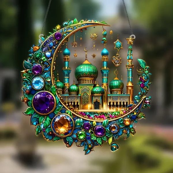 ⁦معلقة شمسية مذهلة بتصميم هلال القمر والمسجد⁩ - الصورة ⁦4⁩