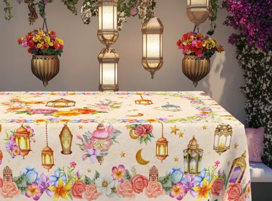 1 قطعة مفرش طاولة بوليستر رمضان