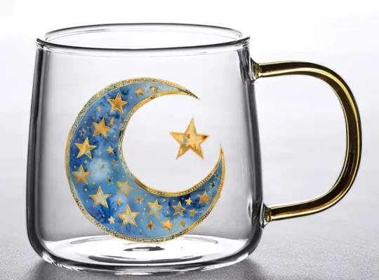 12 قطعة من ملصقات رمضان القمرية ذاتية اللصق