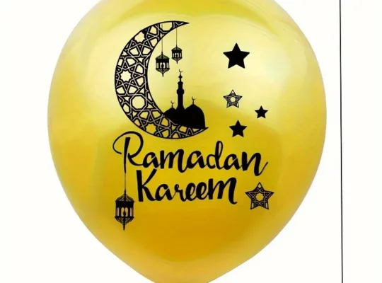 12 قطعة من بالونات الألومنيوم على شكل قمر رمضان