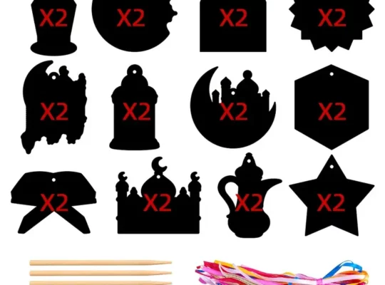 24 قطعة من بطاقات الخدش DIY لرمضان
