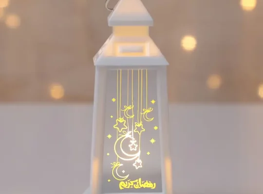 1 قطعة مصباح رمضان بتصميم قصر إلكتروني