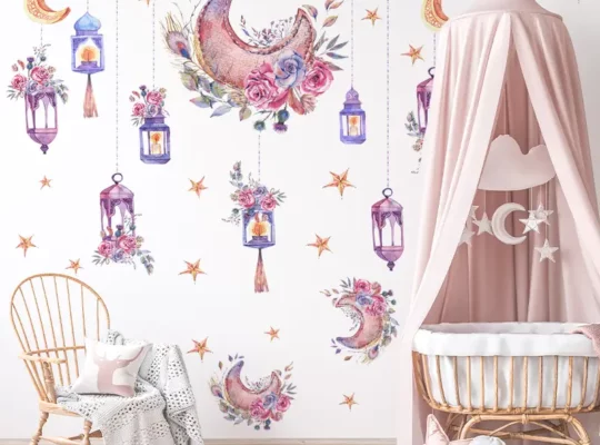 ملصق جداري رمضان كريم 1 قطعة مع نمط نجمة