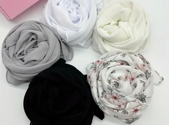 صندوق مختلط من الشيفون بلون سادة ومطبوع