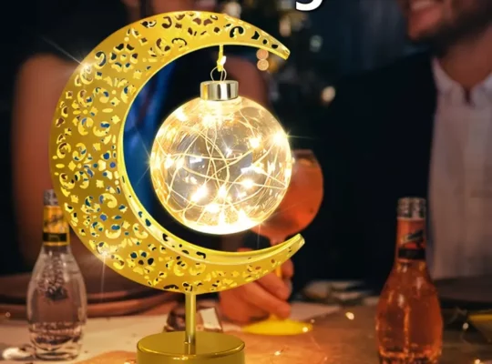 فانوس رمضان مبارك أنيق – معدن وبلاستيك مصقول