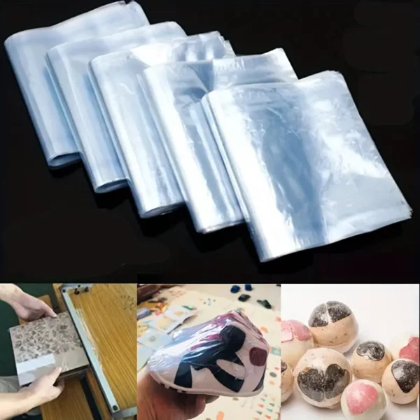 ⁦100 قطعة من أكياس التقلص PVC الشفافة⁩ - الصورة ⁦6⁩
