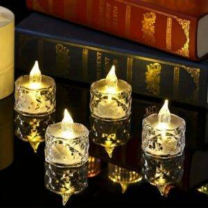 24 قطعة من الشموع الإلكترونية LED