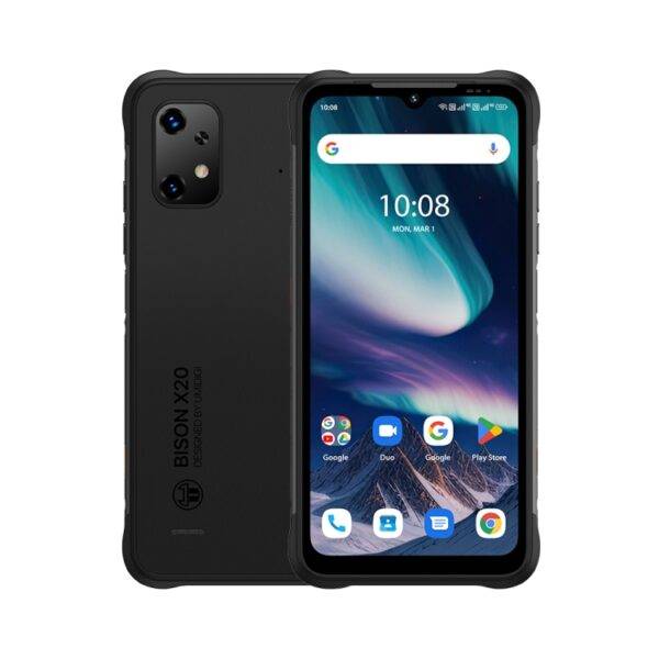 UMIDIGI BISON X20، 6 جيجابايت + 128 جيجابايت، معرف الوجه والتعرف على بصمات الأصابع الجانبية، 6.53 بوصة Android 13 MediaTek Helio P60 ثماني النواة، الشبكة: 4G (أسود جرافيت)