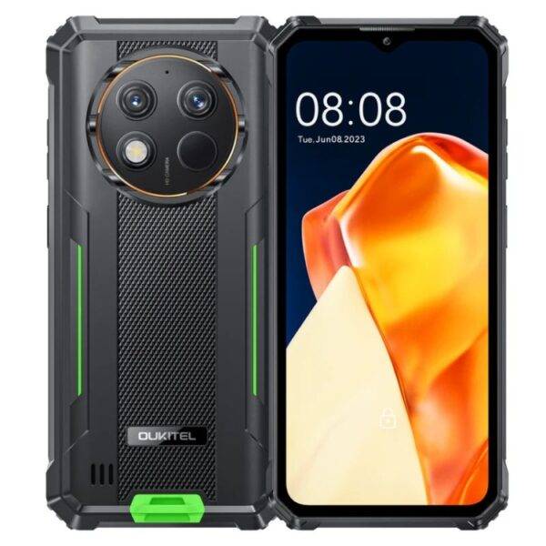 هاتف Oukitel G1 Rugged، 6 جيجابايت + 256 جيجابايت، التعرف على بصمة الإصبع، 6.52 بوصة، Android 14 T606 ثماني النواة، NFC، OTG، الشبكة: 4G (أخضر)