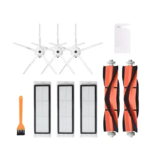 استبدل 10 قطع لأجهزة تنظيف الفراغ XIAOMI Roborock S6 S5 E35 E2 قطع غيار ملحقات الفرش الجانبية 3 * فرش جانبية ذات 5 اذرع 3 * فلاتر 2 * فرش رول 1 * فرشاة صفراء 1 * مشط أبيض غير أصلي