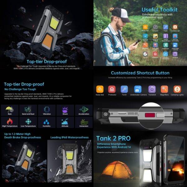 ⁦هاتف Unihertz 8849 Tank 2 Pro Night Vision Projector Rugged⁩ - الصورة ⁦11⁩