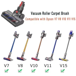 رأس فرشاة الأسطوانة لديسون V7 V8 V10 V11 V15 مع مصباح LED قطعة غيار من ABS الفاخر 966489-08 966489-11