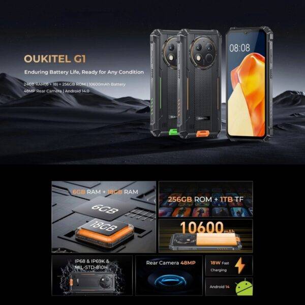⁦هاتف Oukitel G1 Rugged⁩ - الصورة ⁦2⁩
