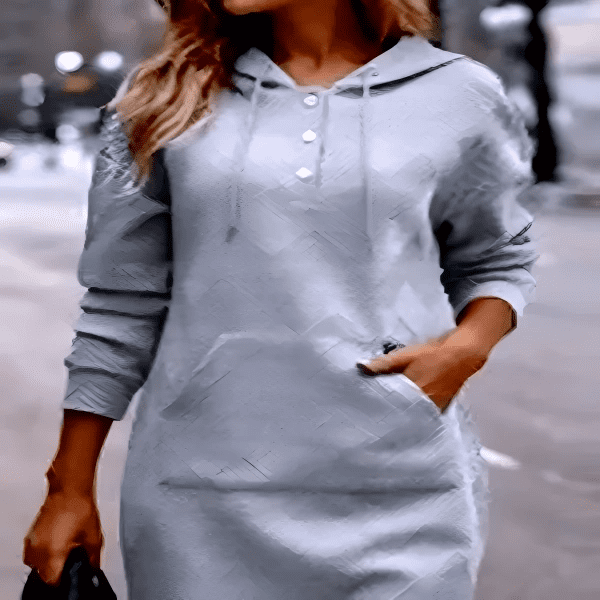 فستان كاجوال بغطاء رأس - الصورة 3