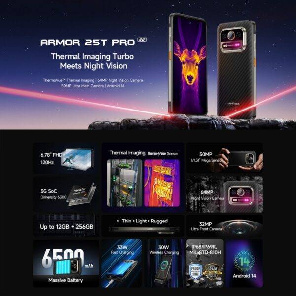 ⁦هاتف Ulefone Armor 25T Pro Rugged⁩ - الصورة ⁦4⁩