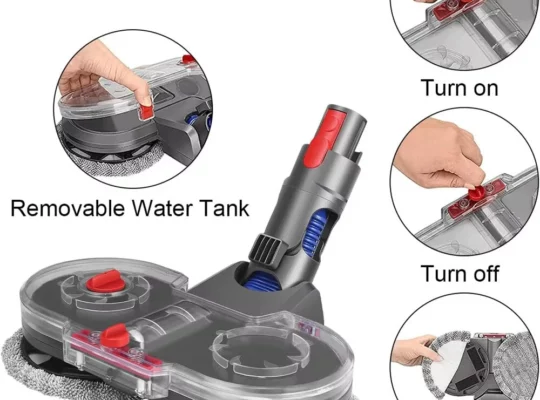 ملحق رأس الممسحة الكهربائية لـ Dyson V7 V8 V10 V11 مع خزان مياه و 6 وسادات ممسحة. ABS عالي الجودة لتنظيف الأرضيات المتنوع