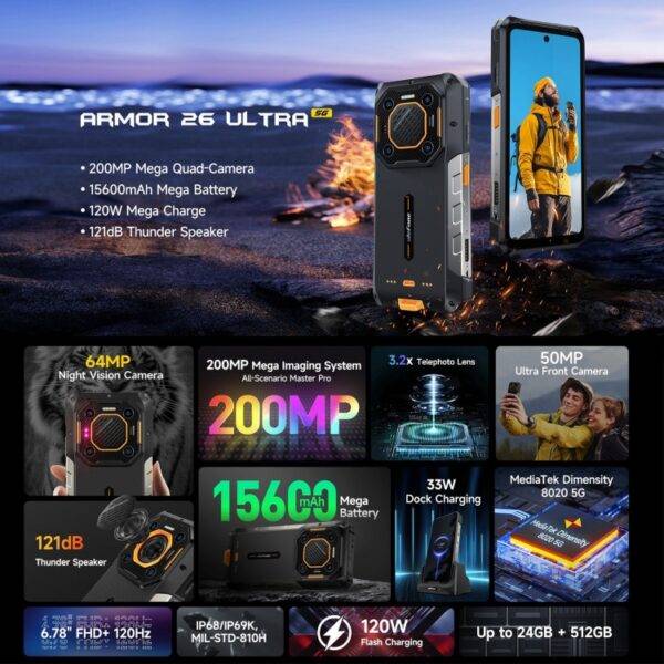 ⁦هاتف Ulefone Armor 26 فائق التحمل⁩ - الصورة ⁦3⁩