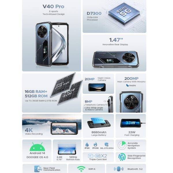 ⁦هاتف DOOGEE V40 Pro Rugged⁩ - الصورة ⁦6⁩
