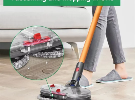 ملحق رأس الممسحة الكهربائية لـ Dyson V7 V8 V10 V11 مع خزان مياه و 6 وسادات ممسحة. ABS عالي الجودة لتنظيف الأرضيات المتنوع