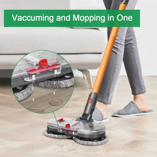 ⁦ملحق رأس الممسحة الكهربائية لـ Dyson V7 V8 V10 V11 مع خزان مياه و 6 وسادات ممسحة. ABS عالي الجودة لتنظيف الأرضيات المتنوع⁩ - الصورة ⁦6⁩