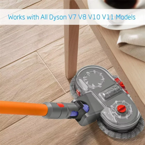 ⁦ملحق رأس الممسحة الكهربائية لـ Dyson V7 V8 V10 V11 مع خزان مياه و 6 وسادات ممسحة. ABS عالي الجودة لتنظيف الأرضيات المتنوع⁩ - الصورة ⁦7⁩