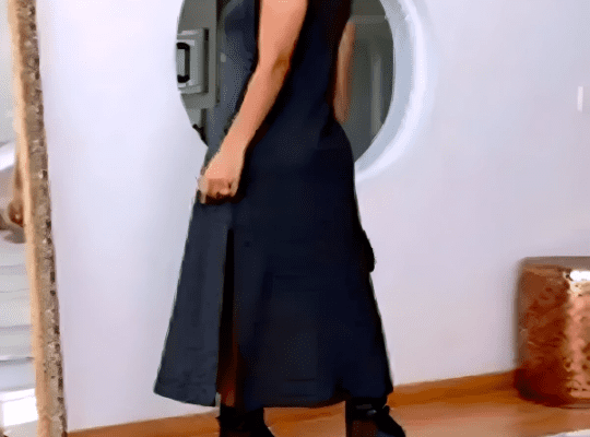 فستان كاجوال بتصميم جيب