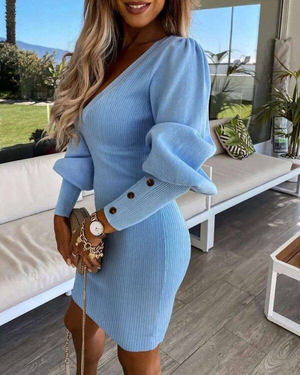 ⁦فستان بأكمام منفوخة⁩ - الصورة ⁦4⁩