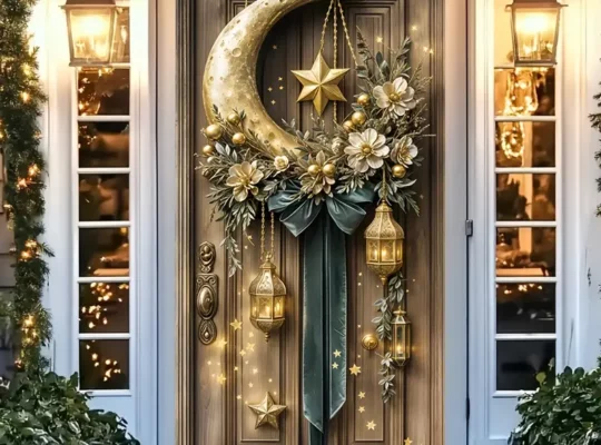 إطار باب رمضان 2D، نافذة حفلات إبداعية من البوليستر