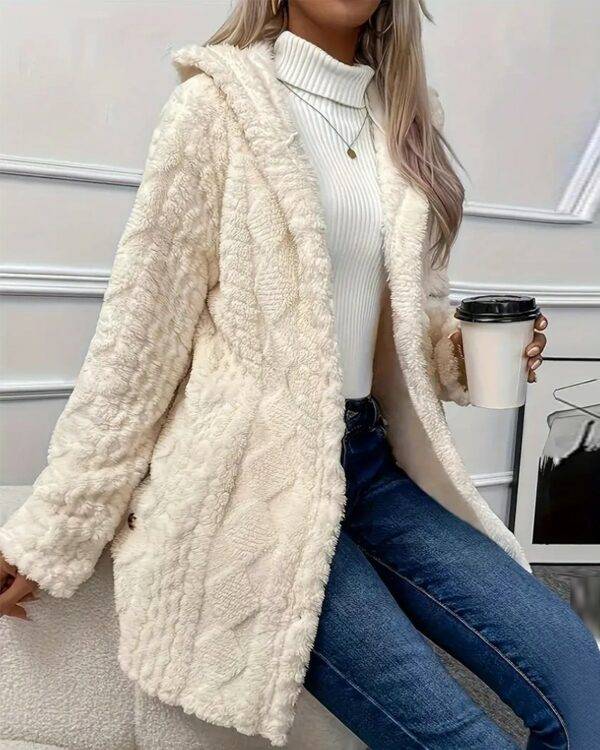 ⁦معطف تيدي من الصوف بأكمام طويلة⁩ - الصورة ⁦5⁩