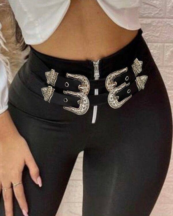 ⁦بنطال ضيق بحزام⁩ - الصورة ⁦5⁩