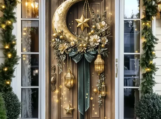 إطار باب رمضان 2D، نافذة حفلات إبداعية من البوليستر