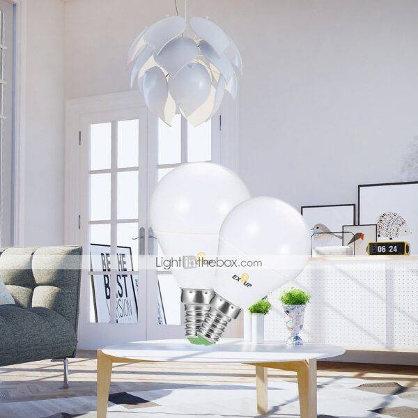 ⁦2 قطعة 4 واط مصابيح كروية LED أضواء شموغ LED لمبات⁩ - الصورة ⁦2⁩