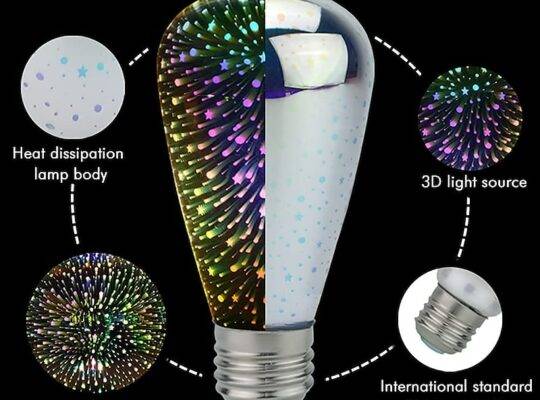 6 قطع 3d الألعاب النارية ضوء