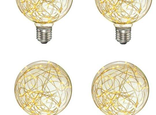 4قطع LED غلوب الجنية مصابيح كهربائية النجوم الزخرفية