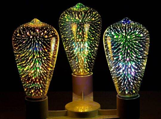 6 قطع 3d الألعاب النارية ضوء
