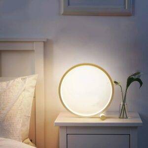 يعمل باللمس يعتم مصباح طاولة LED غرفة نوم دائرية