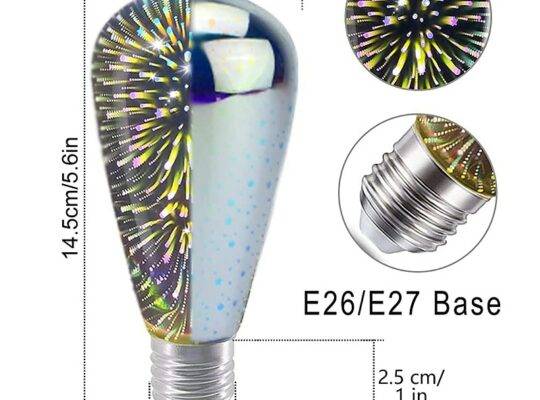 6 قطع 3d الألعاب النارية ضوء